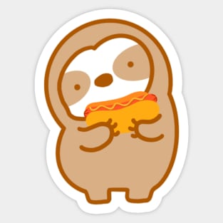 Easily Distracted By Hot Dog Sloth Sticker